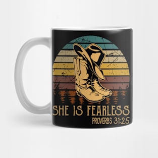 She Is Fearless Cowboy Boots Mug